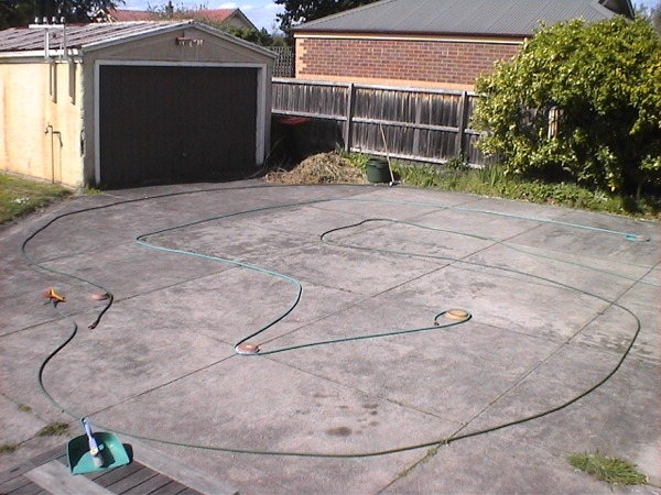 backyard hose track
