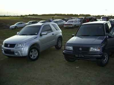 Rally transport. 
These are what we'll be using to get from stage to stage this year.
That's the new 06 Vitara and my brothers older Vitara. Both are 2-door manual 16.
